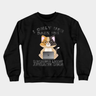 Funny Programmer Cat Computer Science Geek Nerd Coding Joke Crewneck Sweatshirt